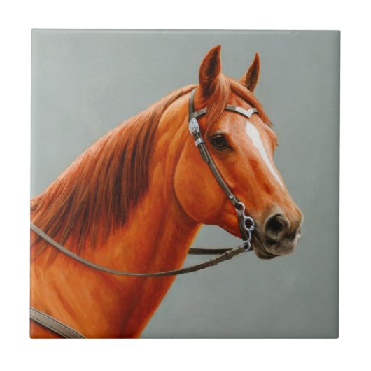 Red Dun Chestnut Sorrel Western Quarter Horse Tegeltje (Voorkant)