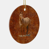 Red Dun Horse-lover's Equine Gift Design Keramisch Ornament (Rechts)