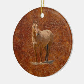 Red Dun Horse-lover's Equine Gift Design Keramisch Ornament (Links)