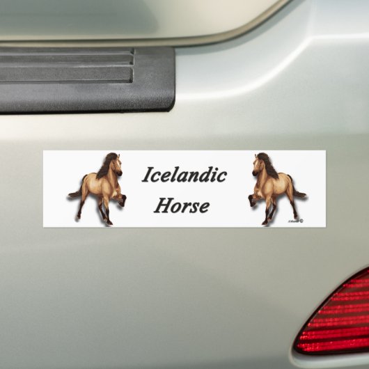 Red Dun IJslands paard Bumpersticker (Op auto)