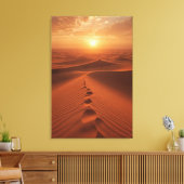 Red Dune Horizon – Sunlit Desert Path Canvas Print (Insitu (Woonkamer))