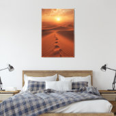 Red Dune Horizon – Sunlit Desert Path Canvas Print (Insitu (Slaapkamer))