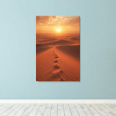 Red Dune Horizon – Sunlit Desert Path Canvas Print (Insitu (Houten vloer))