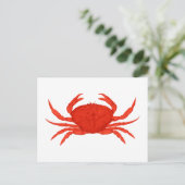 Red Dungeness Crab Logo Briefkaart (Staand voorkant)