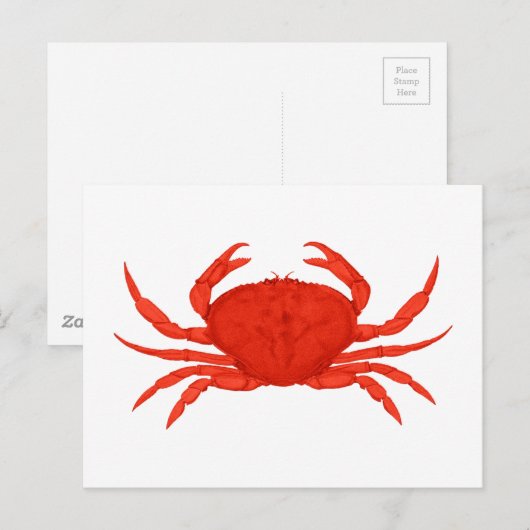 Red Dungeness Crab Logo Briefkaart (Voorkant / Achterkant)