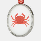 Red Dungeness Crab Logo Metalen Ornament (Links)