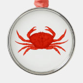 Red Dungeness Crab Logo Metalen Ornament (Voorkant)