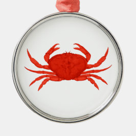 Red Dungeness Crab Logo Metalen Ornament