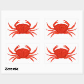 Red Dungeness Crab Logo Rechthoekige Sticker (Vel)