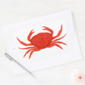 Red Dungeness Crab Logo Rechthoekige Sticker (Envelop)