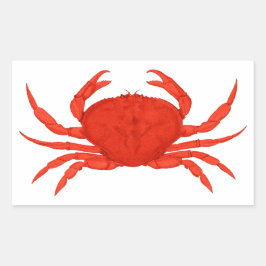 Red Dungeness Crab Logo Rechthoekige Sticker