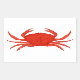 Red Dungeness Crab Logo Rechthoekige Sticker