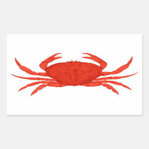 Red Dungeness Crab Logo Rechthoekige Sticker
