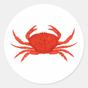 Red Dungeness Crab Logo Ronde Sticker