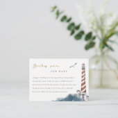 Red Dusky Blue vuurtoren boeken voor Baby shower Informatiekaartje (Staand voorkant)