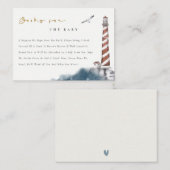 Red Dusky Blue vuurtoren boeken voor Baby shower Informatiekaartje (Voorkant / Achterkant)