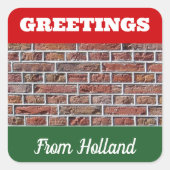  Red Dutch Brickwork Foto Vierkante Sticker (Voorkant)