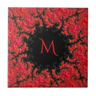 Red Dwarf Dynasty Fancy Fractal Abstract Monogram Tegeltje