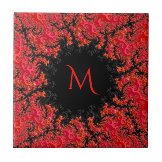 Red Dwarf Dynasty Fancy Fractal Abstract Monogram Tegeltje (Voorkant)