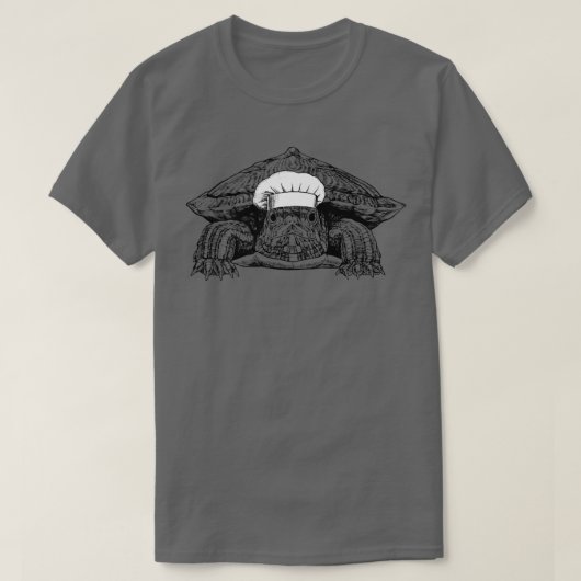 Red Eared Slider Turtle Animal Chef Funny Cooking  T-shirt (Design voorkant)