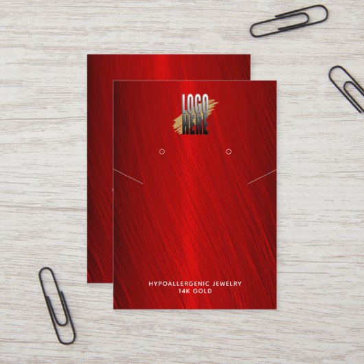 Red Earning ketting Display Logo sociale media  Visitekaartje (Voorkant / Achterkant in situ)