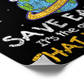 Red Earth met kat Funny Earth Day Ca Poster (Hoek)