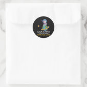 Red Earth met kat Funny Earth Day Ca Ronde Sticker (Tas)