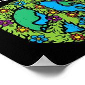 Red Earth Peace Symbol Flowers Environmental Poster (Hoek)