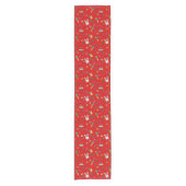 Red Easter Pattern Table Runner Korte Tafelloper (Voorkant)