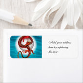 Red Eastern Dragon beroemd gemaakt door Mythical F Etiket (Insitu)