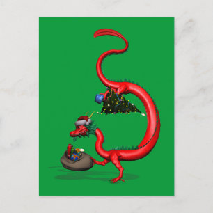 Red Eastern Dragon Briefkaart