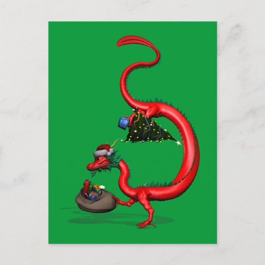 Red Eastern Dragon Briefkaart (Voorkant)
