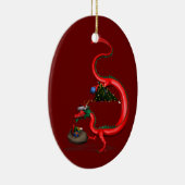 Red Eastern Dragon Keramisch Ornament (Rechts)