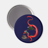 Red Eastern Dragon Magneet (Voorkant / Achterkant)