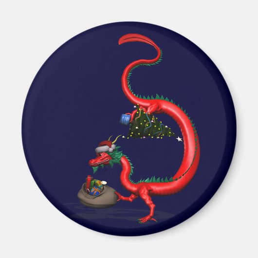 Red Eastern Dragon Magneet (Voorkant)