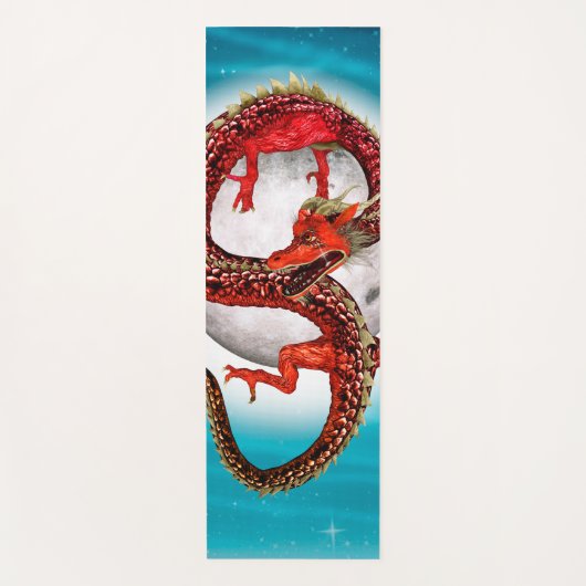 Red Eastern Dragon - Mythical Fantasy Creature Yogamat (Voorkant)