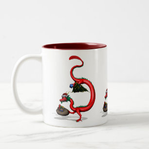 Red Eastern Dragon Tweekleurige Koffiemok