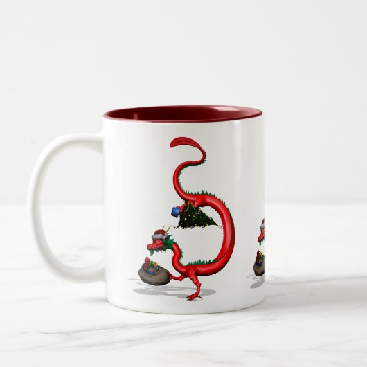 Red Eastern Dragon Tweekleurige Koffiemok (Links)