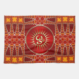 Red Eastern OM Meditation Yoga Home Decor Theedoek