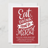Red Eat-Drink en prettige virtuele kerstfeestdagen Kaart (Voorkant)