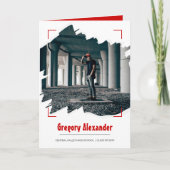 Red Edgy Abstract Afstuderen penseelfoto (Voorkant)