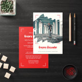 Red Edgy Abstract Afstuderen penseelfoto Kaart