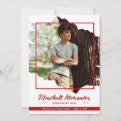Red Edgy Abstract Torn Photo Afstuderen Invitation Kaart (Voorkant)