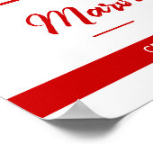 Red Edgy Abstract Torn Photo Afstuderen Poster (Hoek)