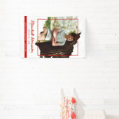 Red Edgy Abstract Torn Photo Afstuderen Spandoek (Insitu)