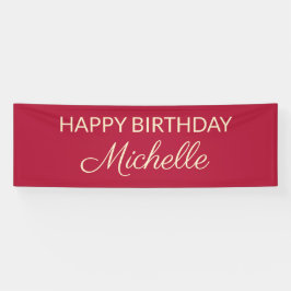 Red Editable Color Happy Birthday Name Banner