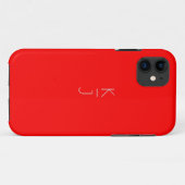 Red Editable Monogram Hoesje-Matte iPhone Case (Achterkant (horizontaal))