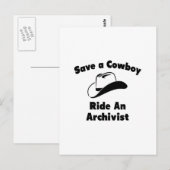 Red een cowboy.. Rijden een archivaris Briefkaart (Voorkant / Achterkant)