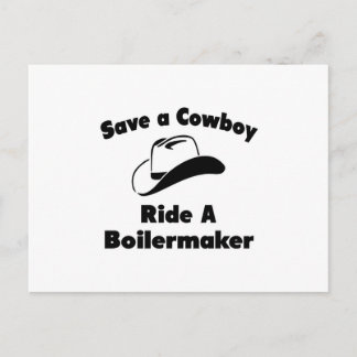 Red een cowboy.. Rijden op een Boilermaker Briefkaart