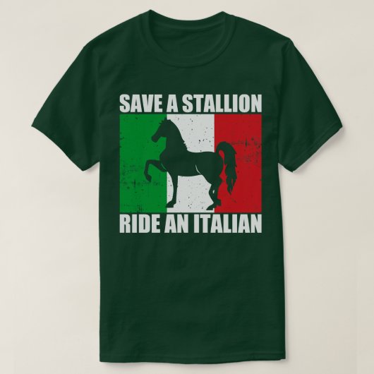 Red een hengstenrit een Italiaan T-shirt (Design voorkant)